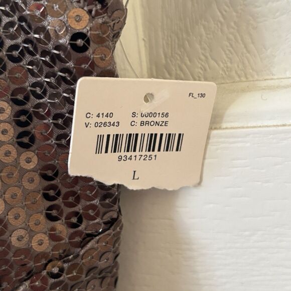 NWT Anthropologie Sequin Keyhole Top Sleeveless Cropped Size Large Festival Rave - Picture 7 of 14